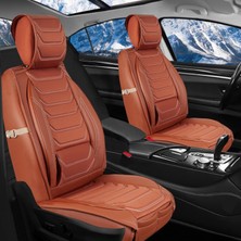 Mk Express Peugeot 307 Uyumlu Ön Arka 5 Li Set Yarı Deri Norveç Serisi Oto Koltuk Kılıfı Tarçın Renk