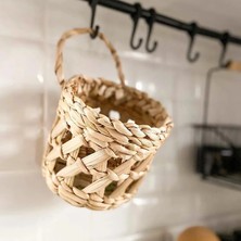 Mien Home Dekoratif Çok Amaçlı / Hasır Saksı Sepet / Askı Sepet / Duvar Sepet 10 x 10 cm