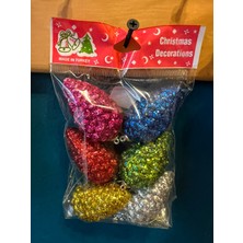 Eliz Bag Yılbaşı Çam Ağacı Simli Kozalak Figür Süs 6'lı
