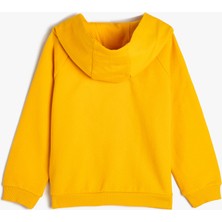 Koton Kapşonlu Sweatshirt Uzun Kollu Aslan Baskılı Pamuklu