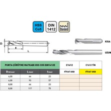 Fett 8,00 Pld DIN1412 Hss Co5 Punta Çürütme Matkabı