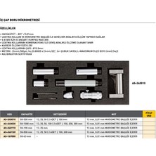 Fett 50-300 mm Asimeto İç Çap Boru Mikrometresi AS-240010