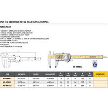 Fett 0-300MM Asimeto IP67 Su Geçirmez Metal Kasa Dijital Kumpas AS-305122