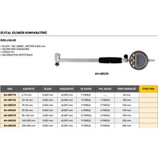 Fett 160-250 mm Asimeto Dijital Silindir Komparatörü AS-485320