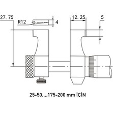 Fett 100-125 mm Asimeto Dijital İç Çap Mikrometresi AS-207050