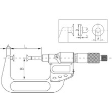 Fett 100-125 mm Asimeto Dijital Dişli Mikrometresi AS-145050