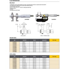 Fett 75-100 mm Asimeto Mekanik İç Çap Mikrometresi AS-203040