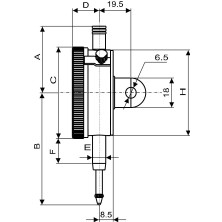 Fett 0-5 mm Pld Ekonomik Tip Küçük Çap Komparatör Saati