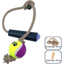 Petinka Petinka® Tenis Toplu Diş Halatı Diş Kaşıma Köpek Oyuncağı Tenis Toplu Halat Çekme 2 Kişilik  Oyun