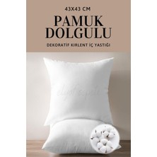 Elyaf Sepeti 2 Adet Pamuk Dolgulu Kırlent Kare Kırlent Iç Yastık Ultra Dolgun Yastığı 43X43