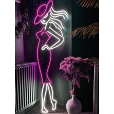 Sanec Kadın Manken Moda Neon Tabela Dekoratif Aydınlatma