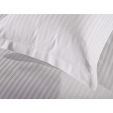 Vavey Çizgili Saten Yatak Çarşafı Lastikli 100X200 Yastık Kılıfı 50X70 Fitted Tek Kişilik Çarşaf Seti