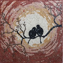 İbla Mosaic Ibla Mozaık Aşk Kuşu Mermer Tablosu