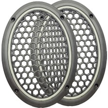 L-Sound Neon Işıklı (6x9) Inç Kaliteli Plastik Hoparlör ve Midrange Kapağı - 2 Adet - Beyaz