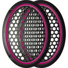 L-Sound Neon Işıklı (6x9) Inç Kaliteli Plastik Hoparlör ve Midrange Kapağı - 2 Adet - Pembe