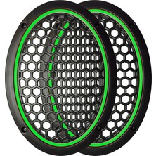 L-Sound Neon Işıklı (6x9) Inç Kaliteli Plastik Hoparlör ve Midrange Kapağı - 2 Adet - Yeşil