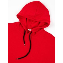 Adisia Kadın Kırmızı Kapşonlu Yazılı Sweatshirt