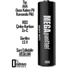 Telvesse 24LÜ Aaa R03 Ince Kalem Pil Kumanda Pili Zn-C 1.5V