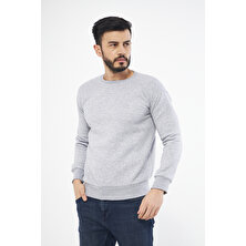 Vera Moda Tarz Erkek Sweatshirt Gri - 3 Iplik Şardonlu Uzun Kollu T-Shirt