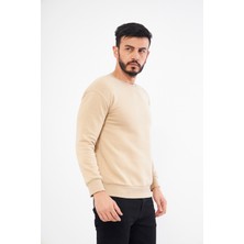 Vera Moda Tarz Erkek Sweatshirt Toprak - 3 Iplik Şardonlu Uzun Kollu T-Shirt