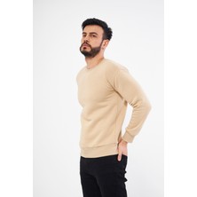 Vera Moda Tarz Erkek Sweatshirt Toprak - 3 Iplik Şardonlu Uzun Kollu T-Shirt