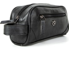 Deridense Erkek Vegan Deri Kişisel Traş Kozmetik Clutch Çanta Seyehat Bakım El Çantası