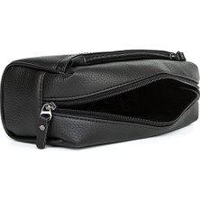 Deridense Erkek Vegan Deri Kişisel Traş Kozmetik Clutch Çanta Seyehat Bakım El Çantası