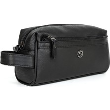 Deridense Erkek Vegan Deri Kişisel Traş Kozmetik Clutch Çanta Seyehat Bakım El Çantası