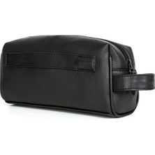 Deridense Erkek Vegan Deri Kişisel Traş Kozmetik Clutch Çanta Seyehat Bakım El Çantası