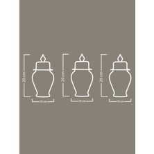 Feray Home Dekoratif Şah Küp Kobalt Mavi 3 Adet 20 cm