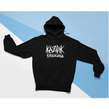 Swozz Kazıdık Tırnaklarla Ezhel Siyah Oversize %100 Pamuk Kapüşonlu Sweatshirt Hoodie Unisex