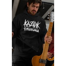 Swozz Kazıdık Tırnaklarla Ezhel Siyah Oversize %100 Pamuk Kapüşonlu Sweatshirt Hoodie Unisex