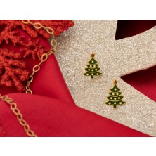 Dkmn Silver Yılbaşına Özel Mineli Gümüş Çam Ağacı Küpe