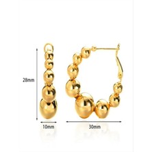Quella Özel Seri Marka Model Topçuk Gold Küpe