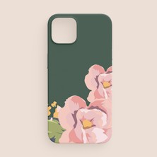 Offo Pembe Sarı Çiçekler Tasarımlı iPhone 12 Pro Max Telefon Kılıfı