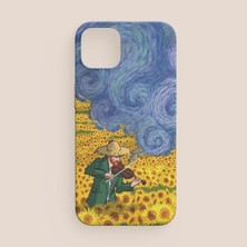 Offo Van Gogh Ayçiçek Tarlası Tasarımlı iPhone 12 Telefon Kılıfı