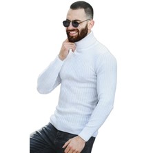 A02Teks Erkek Slim Fit Balıkçı Yaka Fitilli Kalın Kazak