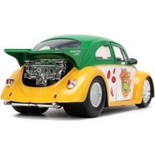 Jada Toys Ninja Turtles (Ninja Kaplumbağalar) Lisanslı Vw Drag Beetle Aracı, Die-Cast (Metal), Açılabilen Parçalar, Figürlü