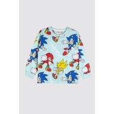 Zuzunga The Hedgehog Super Sonic Desenli  Pamuk Çocuk Pijama Takımı