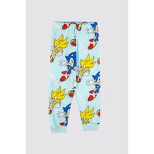 Zuzunga The Hedgehog Super Sonic Desenli  Pamuk Çocuk Pijama Takımı