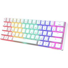 Sarftech STK61 Beyaz Rgb Ledli Tam Mekanik Kahverengi  Switch Gaming Bluetooth Kablosuz Oyuncu Klavyesi