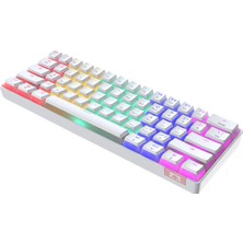 Sarftech STK61 Beyaz Rgb Ledli Tam Mekanik Kahverengi  Switch Gaming Bluetooth Kablosuz Oyuncu Klavyesi