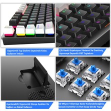 Sarftech Leaven K550 Rgb Beyaz/siyah K550 Mavi Blue Switch Mekanik Gaming Oyuncu Klavyesi