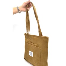 Posh Bags Lyanna Kadın Kadife Fitilli Önde Iki Cepli Kadın Omuz Çantası