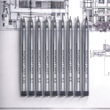 Desup Model Pigment Liner Sanat Belirteçleri Iğne Kalemler Su Geçirmez Fırça Kalem Siyah Ince Ucu Öğrenci Eskiz Sanat Malzemeleri Kırtasiye