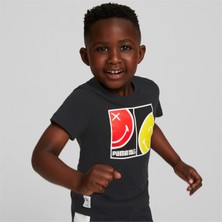 Puma Smiley World Tee Çocuk Siyah  T-Shirt 670345 01