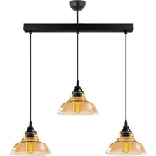 Riolight vintage,rustik,retro 3XE27 Bal Camlı Masa üstü Sarkıt Avize Cam ÇAPI:20CM Taban Uzunluk:60CM