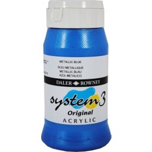 Daler Rowney System 3 Akrilik Boya 500 ml 718 Metallic Blue