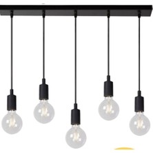 Riolight  Retro,rustik,vintage Modern 5XE27 Duylu Metal Masa Üstü Sarkıt Avize UZUNLUK:60CM