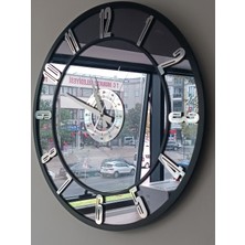 Yc Melonni Gerçek Aynalı Duvar Saati 40 cm Image Modern Salon Füme